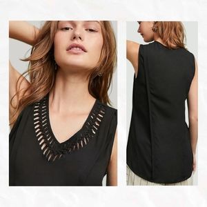 Anthropologie | Maeve Sleeveless Black Blouse | Size XXSP